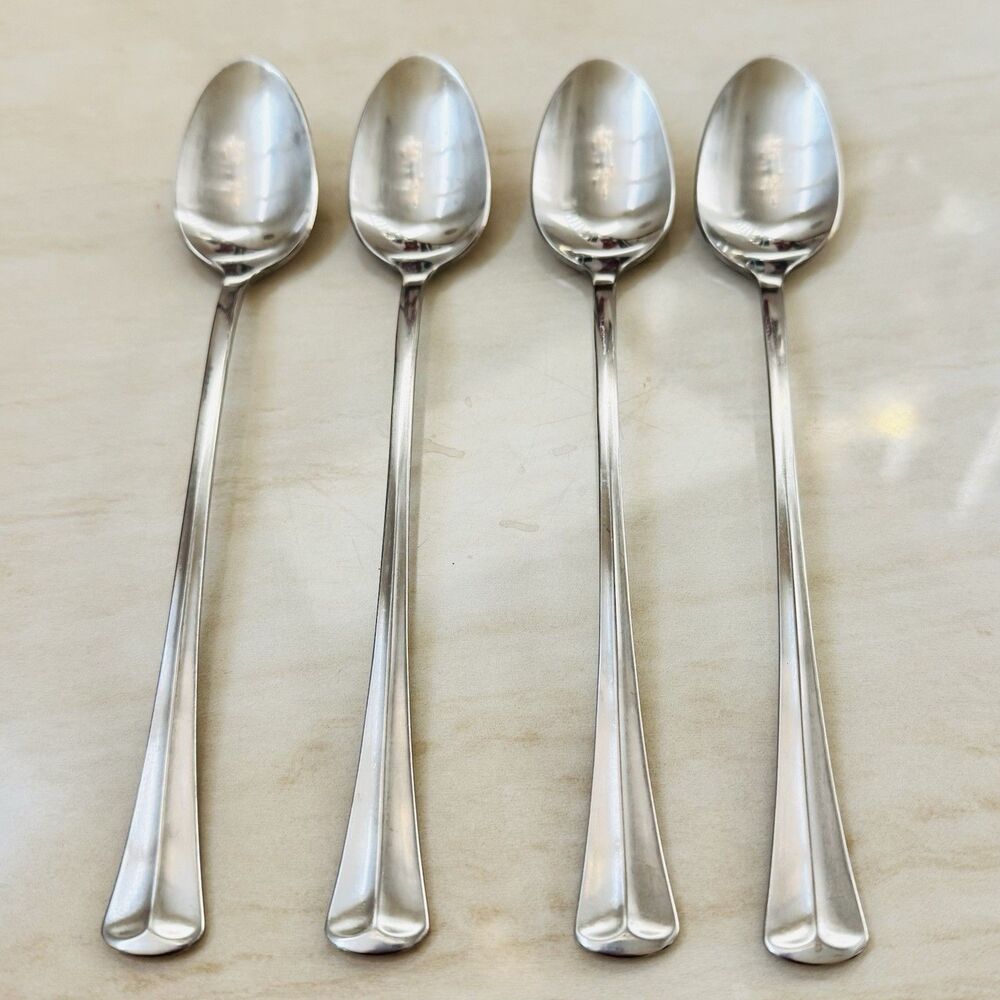 4pc ONEIDA Allegiance Iced Tea Spoons 7 1/2” Stainless Betty Crocker Oneidaware